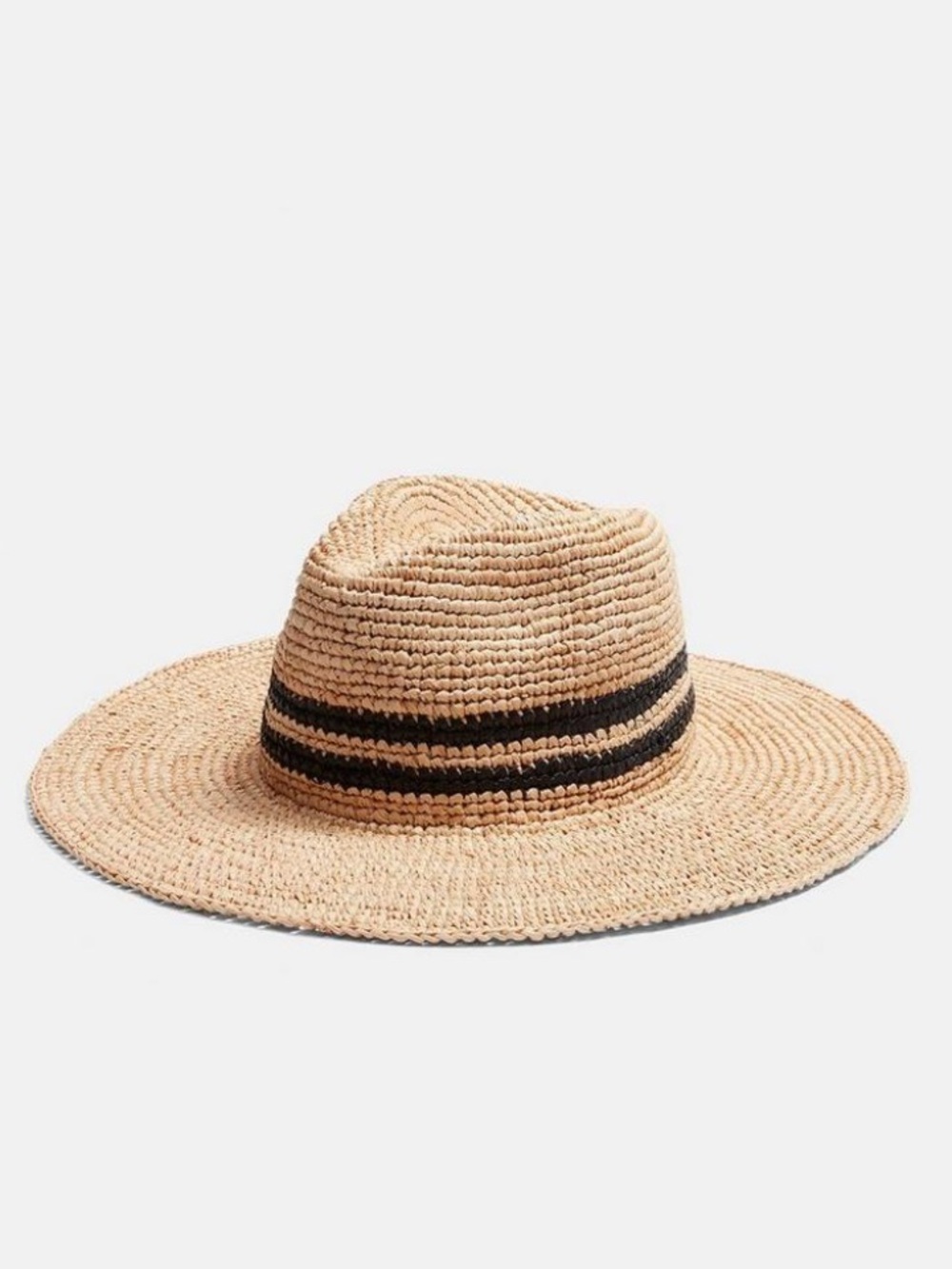 Vince Straw Fedora Straw Hat - Stripe